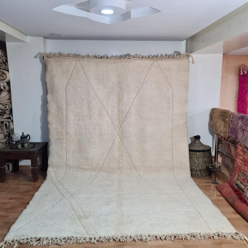 White Arham Marokkaans handgemaakt tapijt